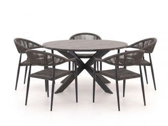Manifesto Furniture Manifesto Belpasso/Fidenza &oslash;149cm dining tuinset 6-delig stapelbaar
