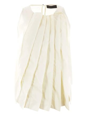 Maria Calderara pleated crew-neck top - White