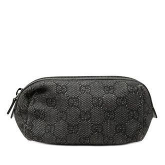 Gucci Pre-owned Denim Pouch - Dames - Pre-owned - Grijs - Maat: ONE Size Denim