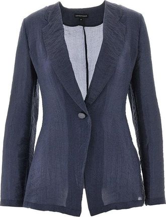 Emporio Armani Tecno creponne single-breasted jacket Woman 46