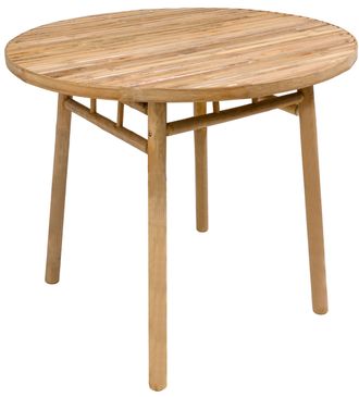 Nordlys Dining Table for 4 People (D90 cm) Round Bamboo in Brown