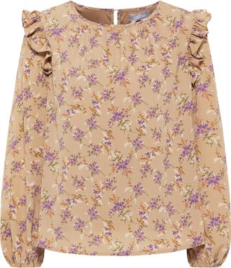 Usha Blouse Dames Beige Veelkleurig