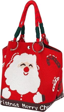 Generic NYSDM Merry Christmas Kind Santa Claus Knitted Handbag