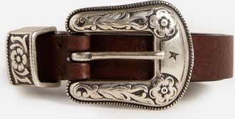 Golden Goose Brown Vita Embellished Buckle Belt