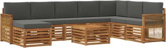 vidaXL Conjunto De Sof&aacute;s De Exterior 7 Uds. Natural Y Antracita Vidaxl