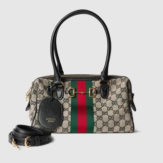 Gucci Borsetto Medium Boston Bag, Beige, Original GG Fabric