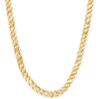 Pompeii3 Mens Cuban 14k Gold (103gram) or Platinum (193gram) 8mm Link Chain Necklace 24
