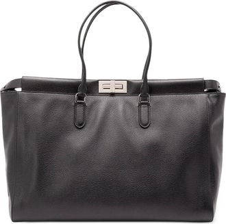Fendi Peekaboo Tote Large - Heren - Tassen - Zwart - Maat: ONE Size Katoen