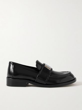 Acne Studios Mocassini In Pelle Lucida Con Decorazione - Nero