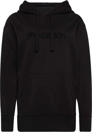 J.W.Anderson Logo Borduurwerk Unisex Hoodie - Dames - Hoodies - Zwart - XS - Katoen - Hoodies & sweatvesten