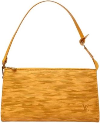 Louis Vuitton Pre-owned Pochette Accessoires - Dames - Vintage Schoudertas - Geel - ONE Size - Leer - Vintage