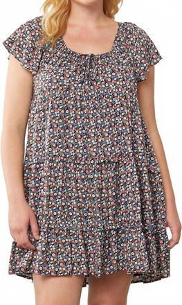 Entro Micro Floral Tiered Dress - Plus In Multi Color