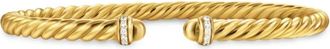 David Yurman Bracciale Cablespira in oro giallo 18kt con diamanti (4mm)