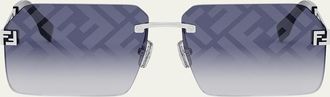 Fendi Mens FF-Monogram Square Sunglasses