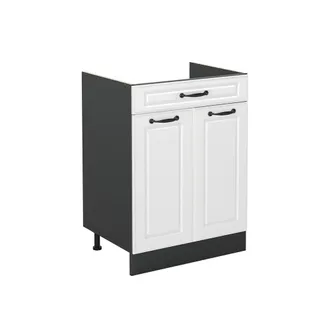 Vicco Mueble Bajo De Cocina R-line, Blanco Casa De Campo/antracita, 60 Cm Con Caj&oacute;n Sin Encimera, Vicco