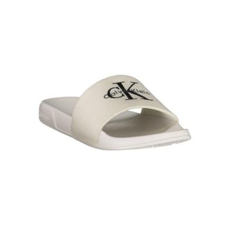 Calvin Klein Logo-Embroidered Polyester Slipper - White
