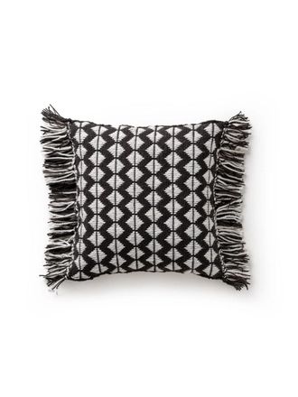 benuta Almohada de interior y exterior blanco y negro 40x40