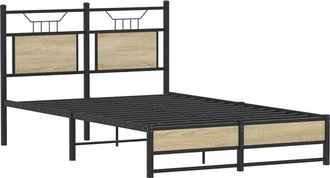 vidaXL Bed Frame without Mattress Sonoma Oak 120x200 cm Engineered Wood Vidaxl