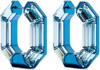 Swarovski Lucent hoop earrings - women - Aluminium - One Size - Blue
