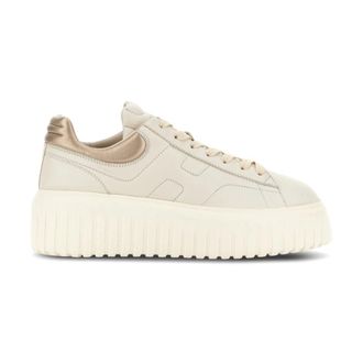 Hogan Chunky Sneakers met Geborduurd Logo - Dames - Sneakers - Beige - 40 EU - Leer - Schoenen