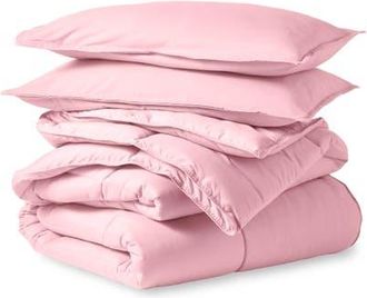 Bare Home All-Season Down Alternative Comforter Set in Light Pink at Nordstrom, Size Queen