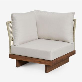 Sklum Sklum - M&oacute;dulo Esquinero Para Sof&aacute; Modular De Jard&iacute;n En Madera De Acacia Y Cuerda Trenzada Dailin