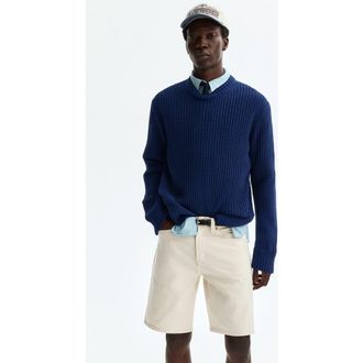 H&M Relaxed Fit Denim Shorts in Cream at Nordstrom, Size 33