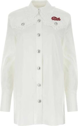 Alessandra Rich Abito - Dames - Shirt Kleedjes - Wit - S - Leer - Kleedjes