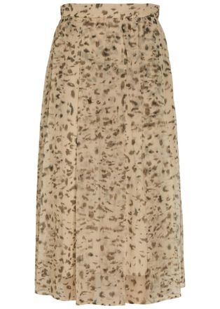 Brunello Cucinelli Lynx-print Silk-organza Midi Skirt - No Colour - 44 (UK12 / M)
