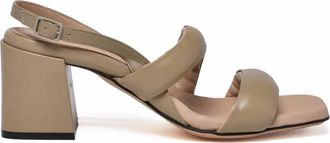 Pomme Dor Sage Green Block Heel Adjustable Leather Heels
