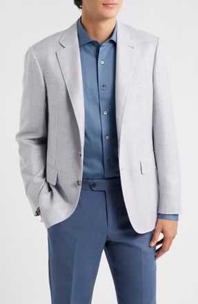 Canali Kei Trim Fit Light Purple M&eacute;lange Wool & Silk Blend Sport Coat at Nordstrom, Size 43 Us