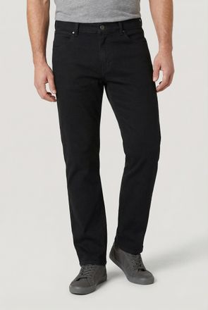Wrangler Regular-fit-Jeans WRANGLER Authentic Regular, Herren, Gr. 31, L&auml;nge 30, schwarz (schwarz rinse), Denim/Jeans, Obermaterial: 98% Baumwolle, 2% Elasthan