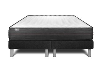 VITALIT Vitalit - Base Tapizada Negro + Colch&oacute;n Con Espuma Viscoel&aacute;stica 2x100x200