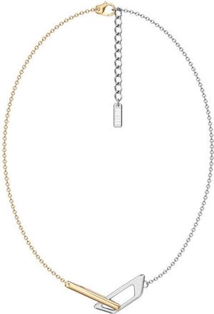 Diesel Two-Tone Logo Chain Necklace in Two Tone at Nordstrom