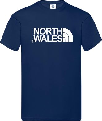 Generic North Wales Gift T-Shirt, Hand-Printed Design on Soft Cotton Top - S27 (UK, Alpha, XL, Regular, Regular, Navy)