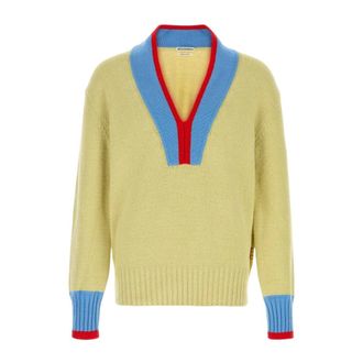 J.W.Anderson Truien & Vesten, Heren, Groen, M, Katoen, Jumper met contrasterende bies
