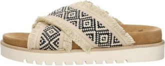 Mustang Open Teen - Dames - Sandalen - Beige - 42 EU - Leer - Schoenen
