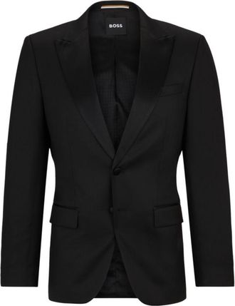 BOSS Slim-fit tuxedo jacket in wool serge