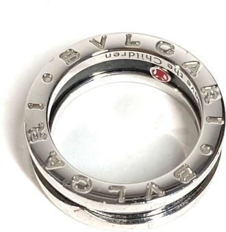 Bulgari Silver Black Silver 925 Band Ring (Pre-Owned)