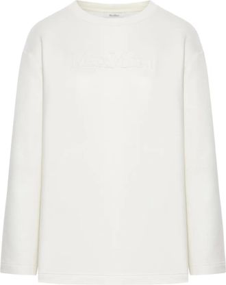 Max Mara Felpa con logo goffrato - Bianco