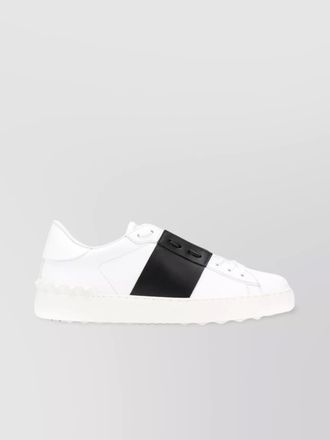 Valentino Garavani round toe low-top sneakers with calfskin band