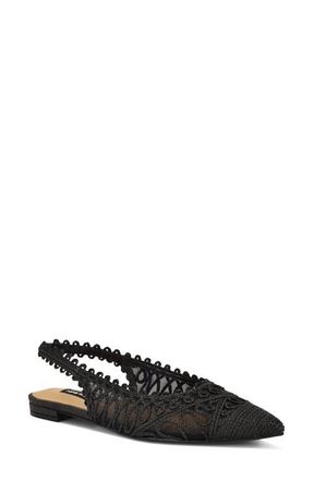 Nine West Jovias Slingback Pointed Toe Flat in Black at Nordstrom, Size 9.5