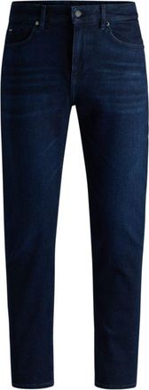 BOSS Regular-fit jeans in dark-blue super-stretch denim
