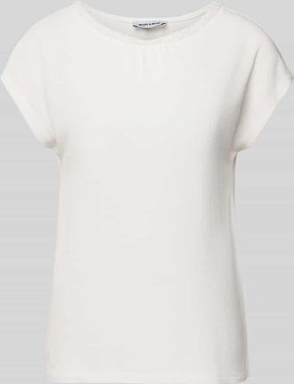 More & More More & More T-Shirt mit Rundhalsausschnitt und Zierperlen in Offwhite, Gr&ouml;&szlig;e 34