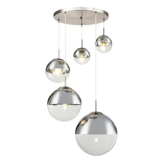 Globo Lighting L&aacute;mpara Colgante - Varus - N&iacute;quel - Vidrio - &Oslash; 65cm - E27