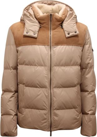 PESERICO Italiaanse donsjas model R52158C0 - Heren - Winterjassen - Beige - XL - Leer - Jassen