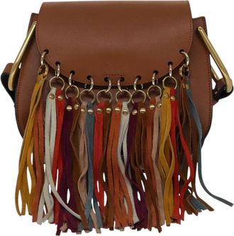 Chlo&eacute; Multicolor Fringe Hudson Bag Leather Brown Leather Bag (Pre-Owned)