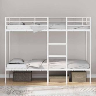 Berkfield Home Breathable Bunk Bed without Mattress White 90x200 cm Steel