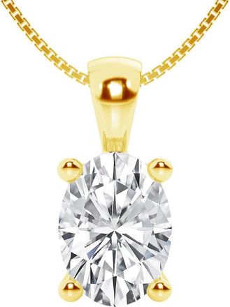 Grown Brilliance 1 1/2 Carat Oval Lab Grown Diamond Solitaire Pendant Necklace in 14K Yellow Gold, E-F Color, VS Clarity