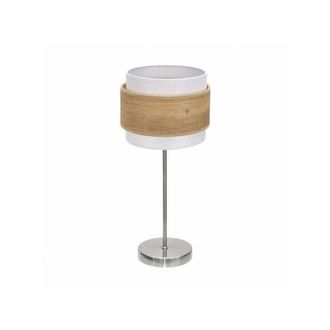 Fabrilamp Fabrilamp - Sobremesa Myriam 1xe14 Niquel/madera Clara 47x18x18 Cm